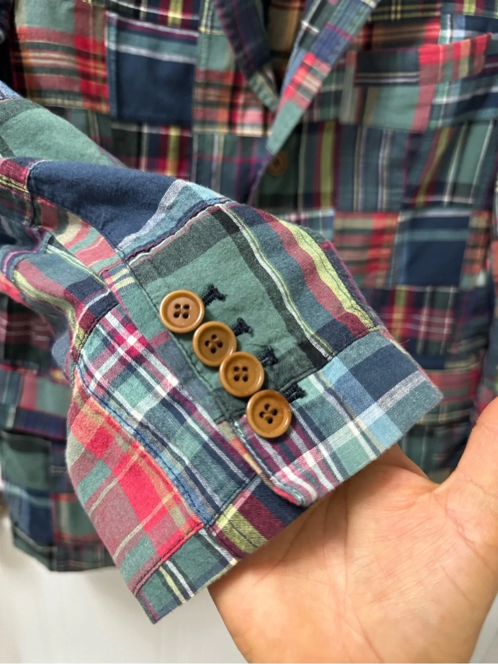 Peter Millar Multicolor Patchwork Plaid Sport Coat